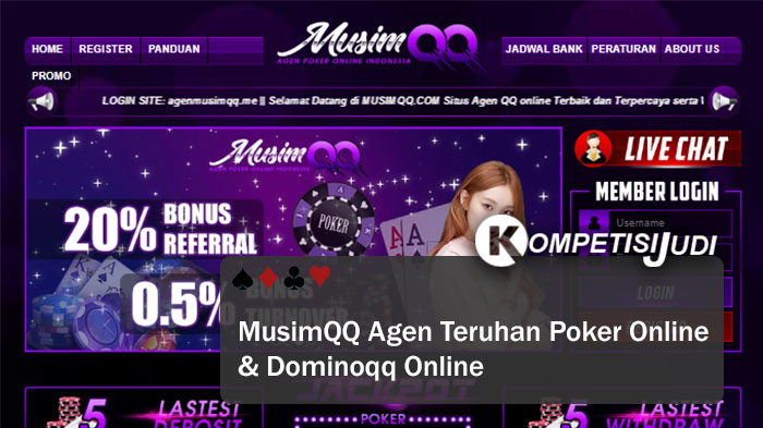 MusimQQ Agen Taruhan Poker Online & Dominoqq Online